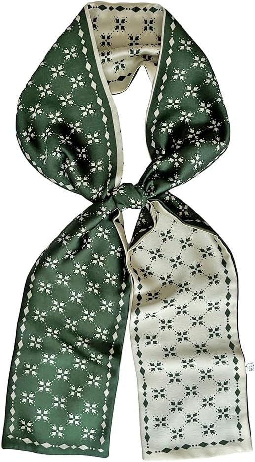 Silk Head Scarf for Hair Fashion Headwrap for Women Lightweight Neck Tie