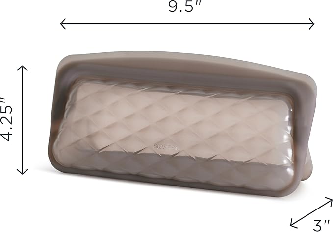 Stasher Premium Silicone Reusable Makeup Everyday Bag, Taupe, Beauty & Travel Toiletry Bag, Storage Bag Organizer, Dishwasher & Heat Safe, TSA Friendly, BPA Free, Leak-free, Eco Friendly, 26 Oz
