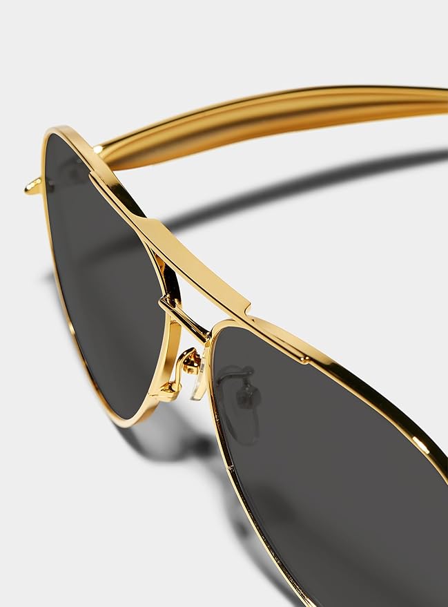 Retro Gold Aviator Sunglasses for Women Men, 2025 Metal Oversized 70s Aviators Sun Glasses