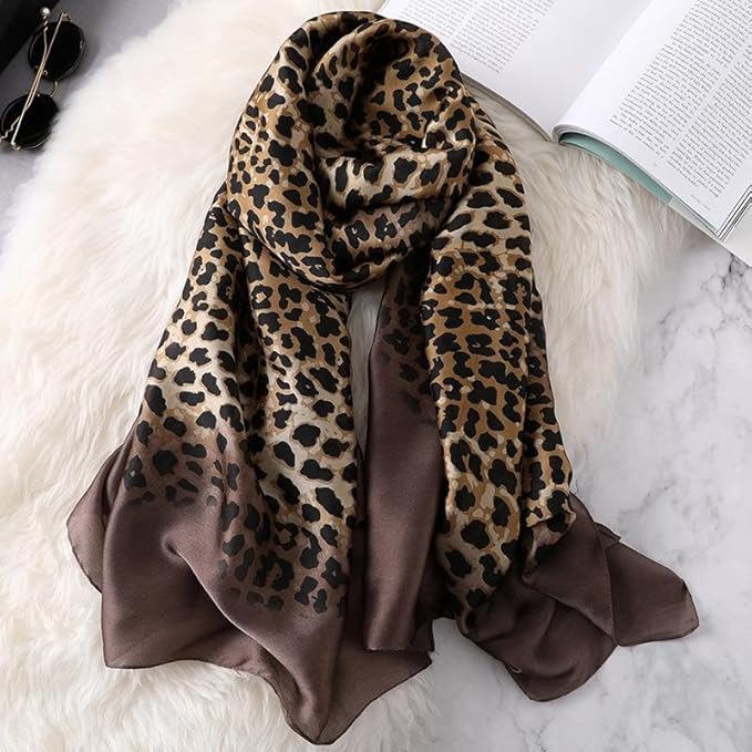 YOUR SMILE Large Mulberry Silk Feeling Long Stain Scarf Lightweight Sunscreen Shawls Wraps for Women