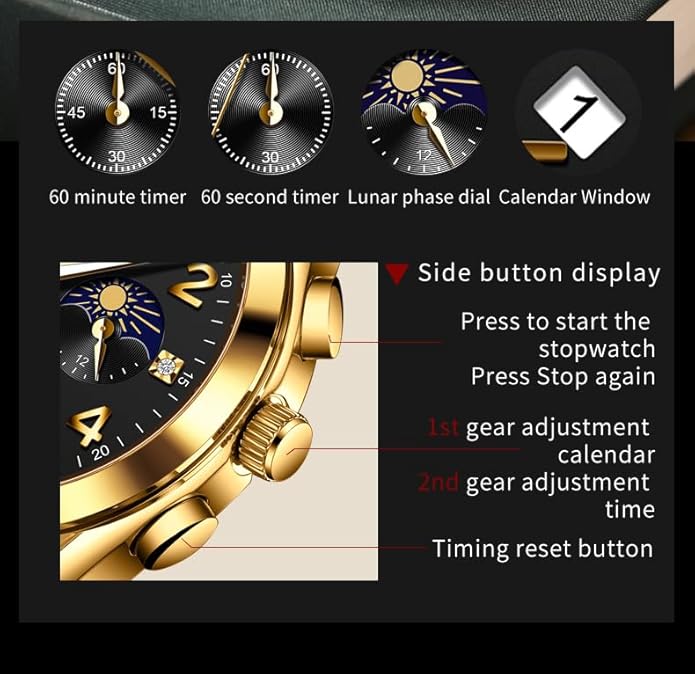 OLEVS Men's Watches Brown Leather with Date,Casual Watches for Men,Large Face Watches Men,Chronograph Mens Watch,Sport Waterproof Business Dress Analog Quartz Men's Wrist Watches Reloj De Hombre