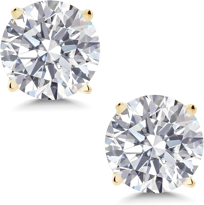 Gem Stone King 0.20 to 6 Cttw 14K Gold Lab Grown Diamond Stud Earrings | Gold Earrings For Women Men | E-F Color | VS1-VS2 Clarity