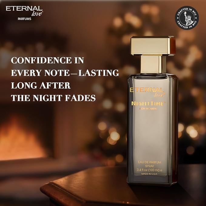 Eternal Love Nighttime for Women - Long Lasting Eau de Parfum Spray - Romantic Big Floral Fragrance with Rose & Jasmine - Warm Sophisticated Scent - 3.4oz