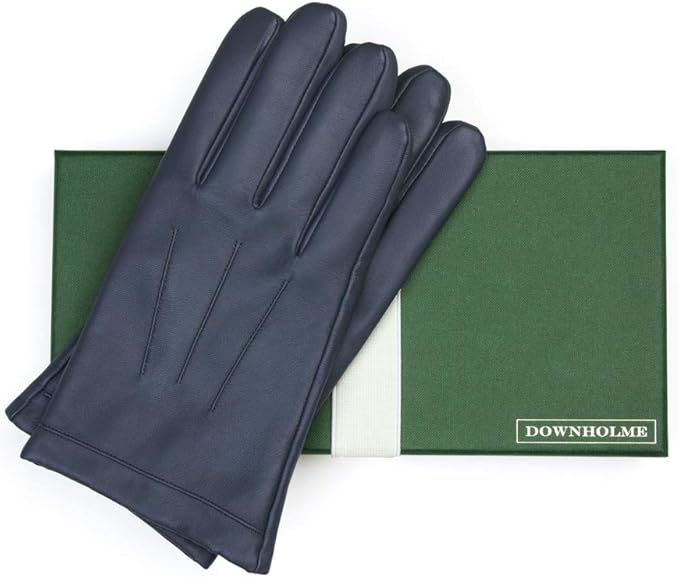 Downholme Touchscreen Leather Cashmere Lined Gloves for Men