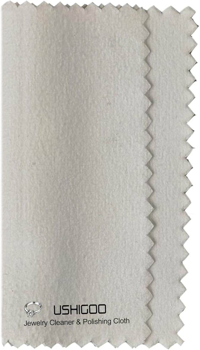 50pcs Jewelry Cleaning Cloth Polishing Cloth for Sterling Silver Gold Platinum Small Polish Cloth (3" x 3" White)
