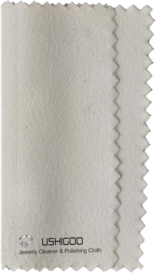 50pcs Jewelry Cleaning Cloth Polishing Cloth for Sterling Silver Gold Platinum Small Polish Cloth (3" x 3" White)