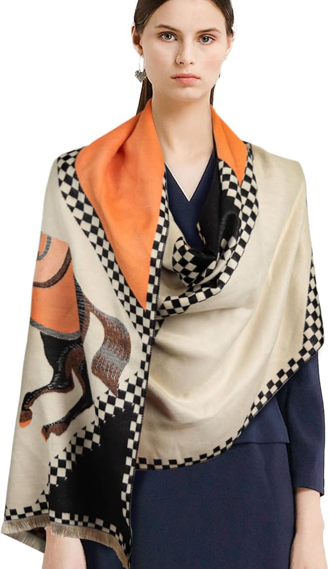 EXTREE Scarfs for Women Pashmina Silky Shawl Wrap for Evening Dressing Blanket Open Front Poncho Cape