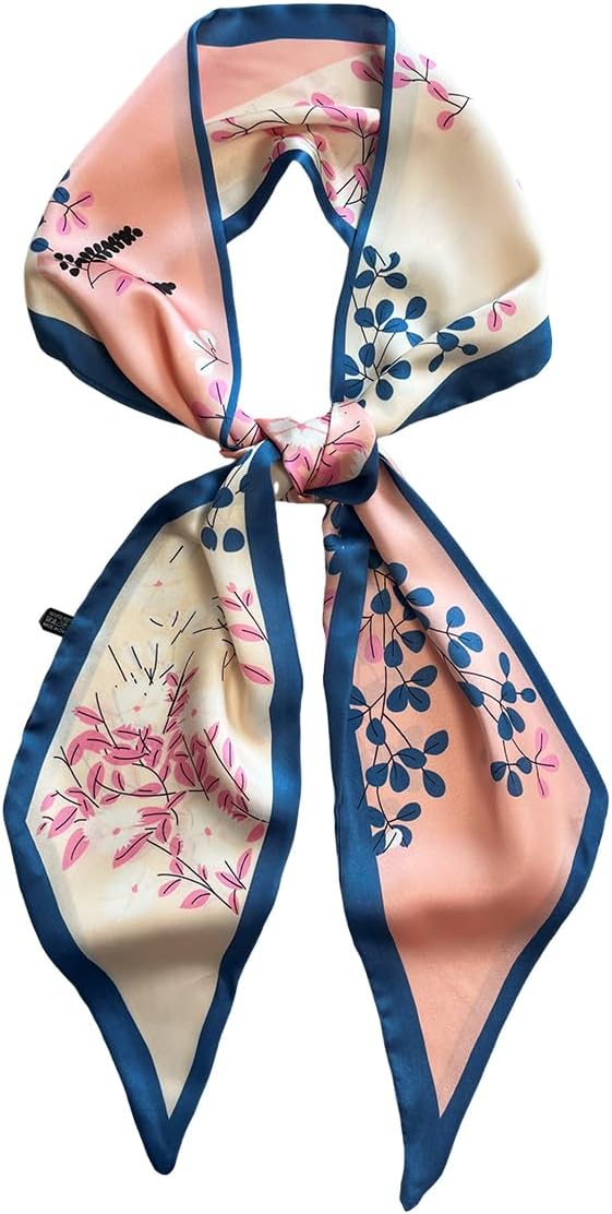 Silk Head Scarf for Hair Fashion Headwrap for Women Lightweight Neck Tie