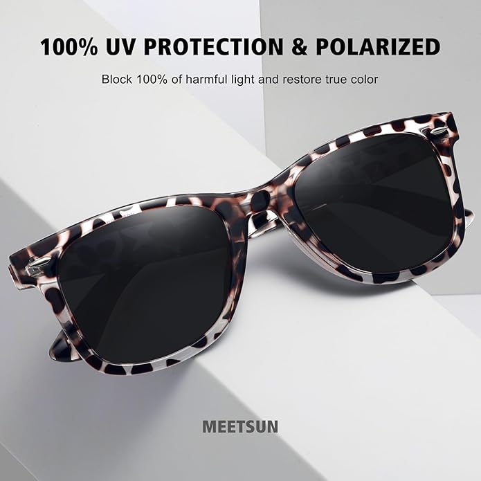 MEETSUN Retro Polarized Sunglasses for Women Men Classic Mirror Lens Driving Trendy Sun Glasses UV Protection (3 Pack)