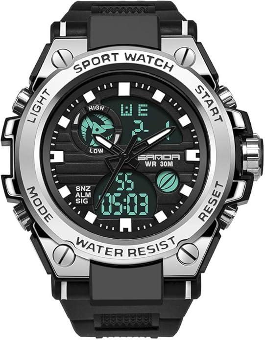 KXAITO Men's Watches Sports Outdoor Waterproof Military Watch Date Multi Function Tactics LED Alarm Stopwatch