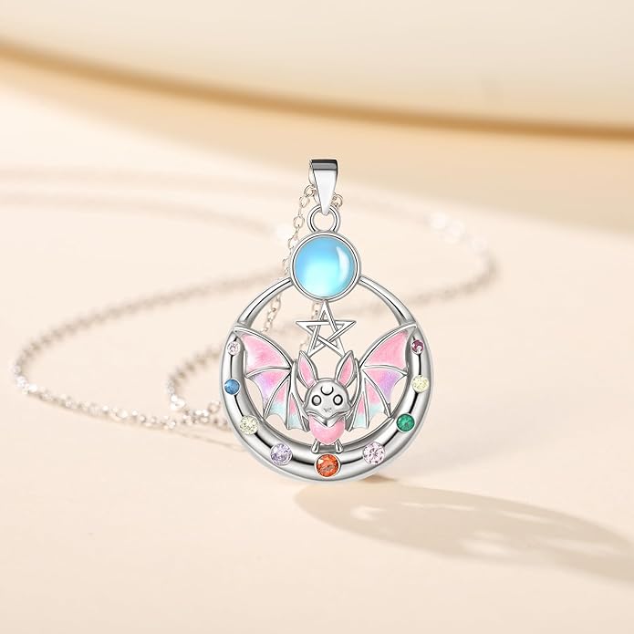 Hummingbird/Bat/Cat/Dolphin/Mermaid Necklace Sterling Silver Cute Animal Necklaces Jewelry Christmas Gifts for Women Mother Wife Friends Daughter