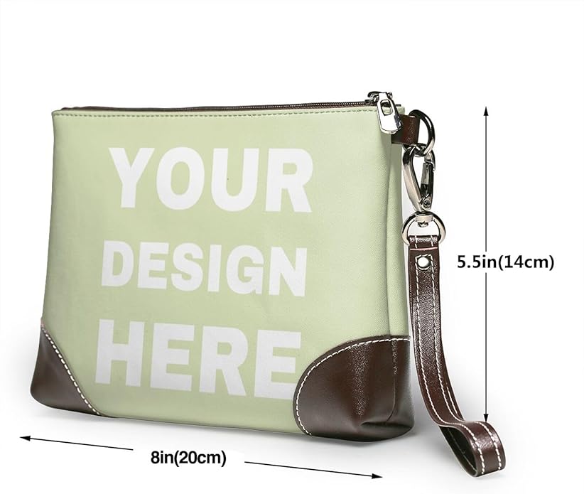 Custom Leather Wristlet Personalized Wallets For Women Men Wristlet Handbags Customized Clutch Purses For Women