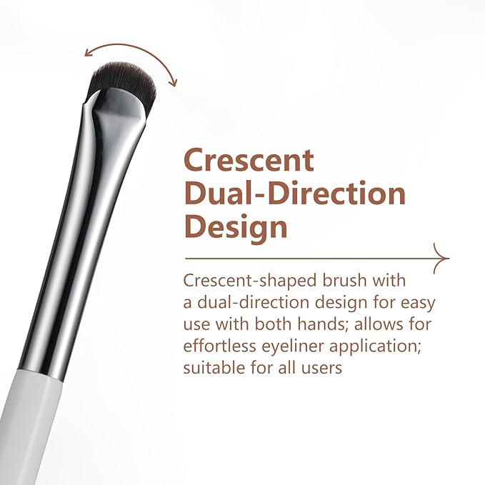 Eyeliner Brush, Crescent-Shaped Eyeliner and Brow Brush - Effortlessly Create Perfect Eyeliner (187 curved eyeliner)