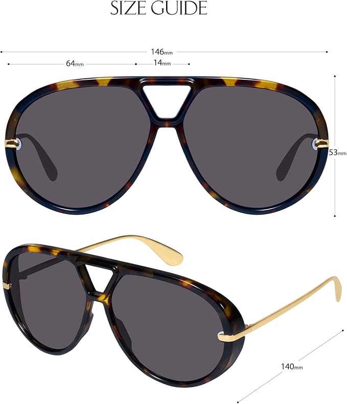 mosanana Trendy Oversized Aviator Sunglasses for Women Retro Style MS52478
