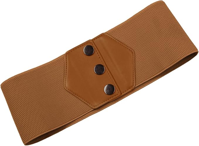 GRACE KARIN Women's Snap-Button Corset Belt Wide Elastic Belts for Dress Stretchy Waistband