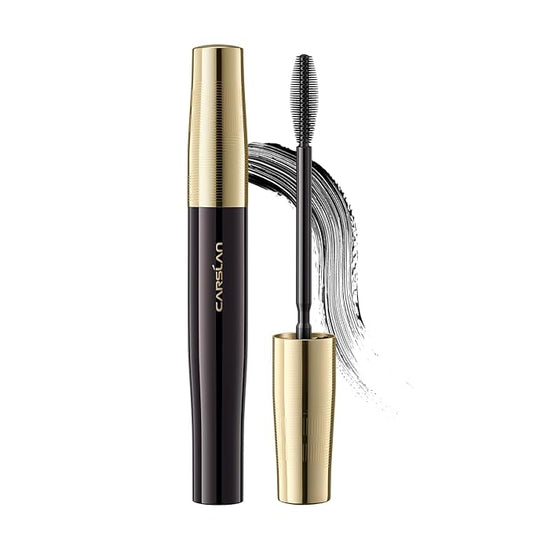CARSLAN Light-Lengthening Mascara, Lengthening & Curling, Smudge Proof & Flake Resistant with Date-shaped Brush for Clump-Free Definition, Quick-Dry, Washable, Long Lasting Volume