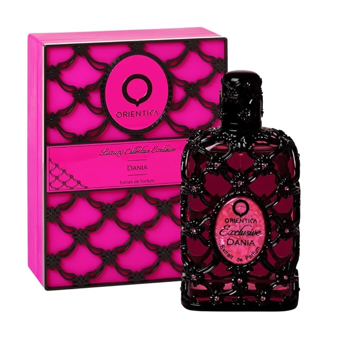 Orientica Luxury Exclusive Dania Extrait de Parfum – Floral, Fruity, Woody, Orange, Gardenia, Peach, Tuberose, Coconut, Vanilla, Amber, Cedar - Arabic Perfume for Men & Women – 2.7oz/80ml