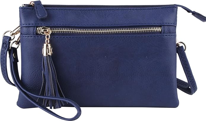 Solene Women's Lightweight Multi Compartment Wristlet Clutch Wallet Crossbody Bag
