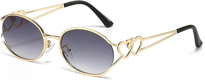bullabulling Y2k Sunglasses For Women Men Round Vintage glasses Fashion Heart Metal Sunglass Round Retro Eyewear