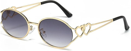 bullabulling Y2k Sunglasses For Women Men Round Vintage glasses Fashion Heart Metal Sunglass Round Retro Eyewear
