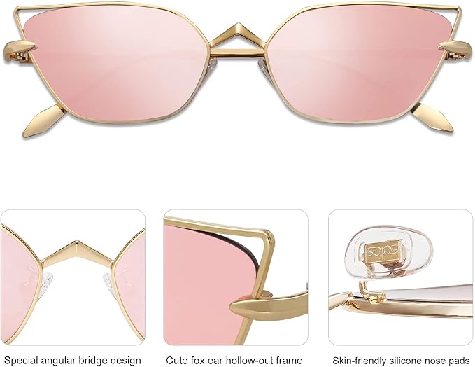 SOJOS Small Cateye Sunglasses Fashion Narrow Fun Designer Sun Glasses SJ1127A