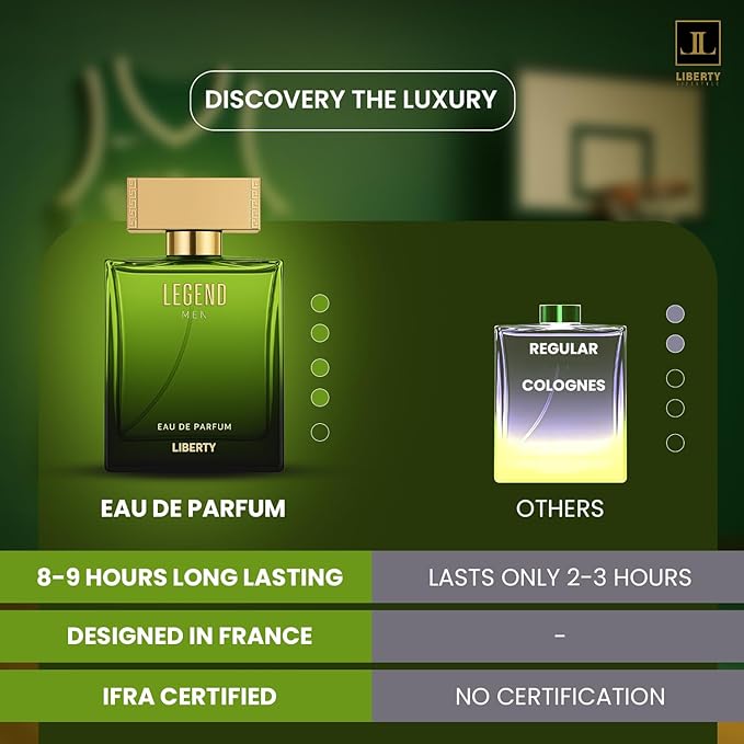 Liberty Legend Eau de Parfum for Men - Long Lasting Perfume with Bold Oriental Woody Notes, Signature Luxury Fragrance for Confidence Style Attraction, Perfume for men, Gift For Men,100ml