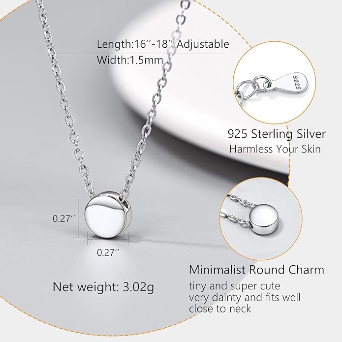 PROSILVER 925 Sterling Silver Necklace for Women | Dainty Delicate Adjustable Choker with Heart/Star/Moon/Vertical Bar Pendant, Hypoallergenic Tarnish Resistant Everyday Jewelry Gift for Her