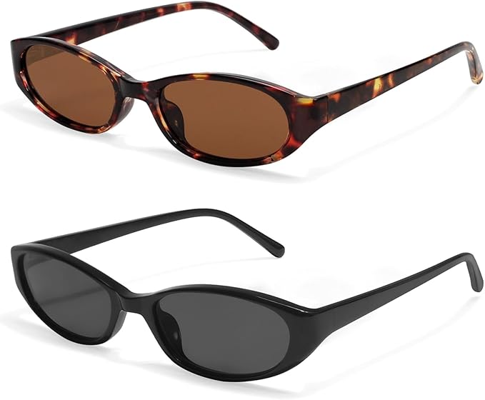 Retro Oval Sunglasses for Women 2026 90s Small Chic Cat Eye Sun Glasses Sunnies Lightweight Shades