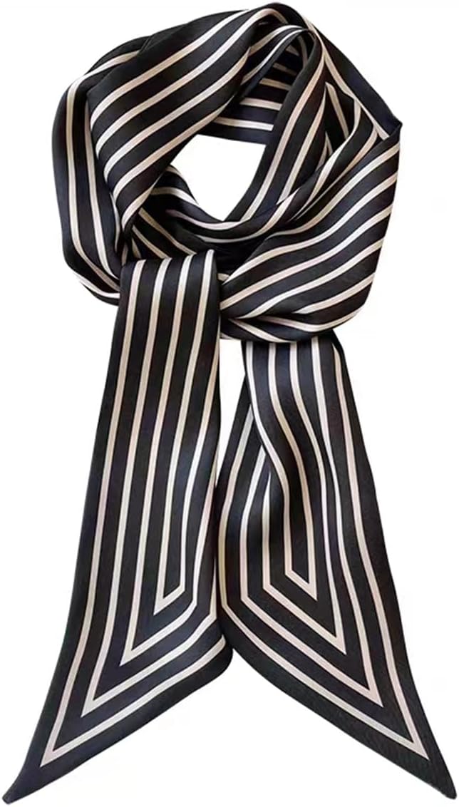 100% Mulberry Silk Ribbon Scarf for Hair Beach Head Wraps for Women Handbag accessories Necktie