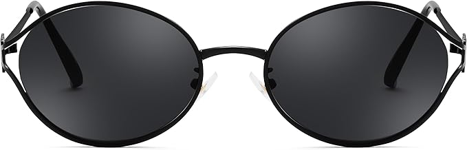 FEISEDY Retro Oval Small Sunglasses for Women Men 90s Trendy Classic Y2K Frame Round Shades UV400 Protection B9164