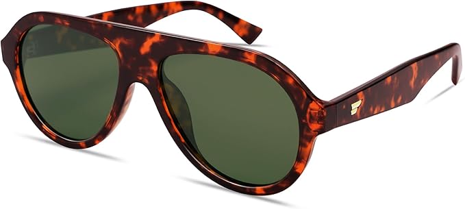 VANLINKER Retro Aviator Polarized Sunglasses for Men Women Trendy 70s Vintage Plastic Frame Sun Glasses VL9750