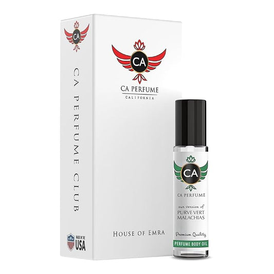 CA Perfume Impression of Purve Vert Malachias Unisex Fragrance Oil Woody Aromatic Scent Long Lasting Perfumes for Women & Men Travel Size TSA Ready Mini Parfum Body Oil Roll-on 0.33 Fl Oz 10ml