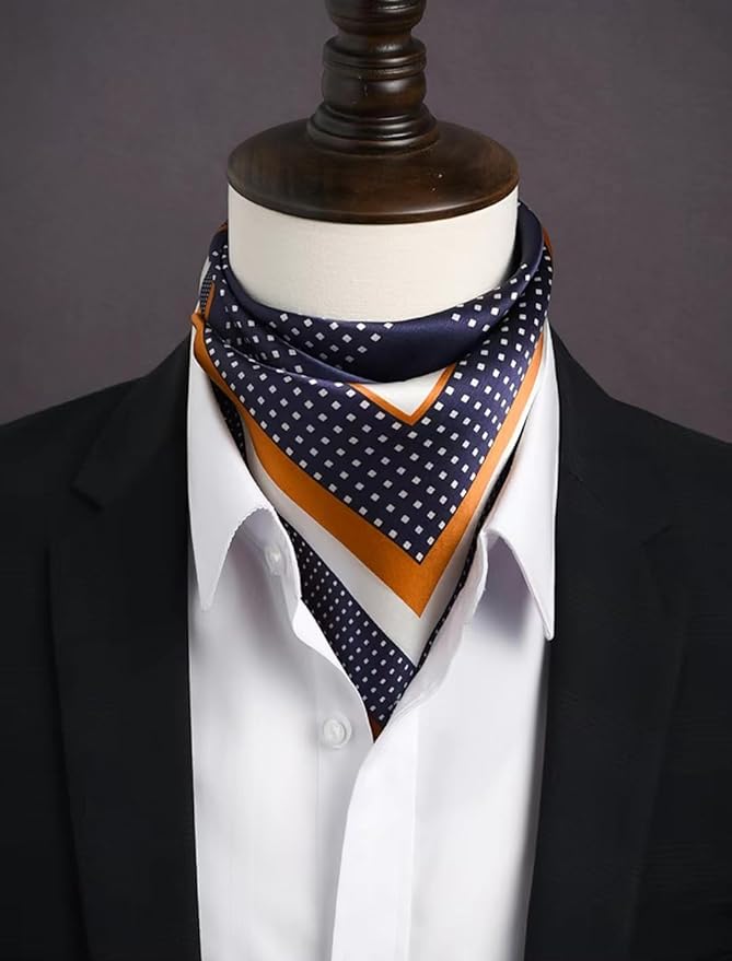 ANDANTINO 100% Real Mulberry Silk Scarf -21'' x 21''- Lightweight Neckerchief –Women Men Small Square Digital Printed Scarves