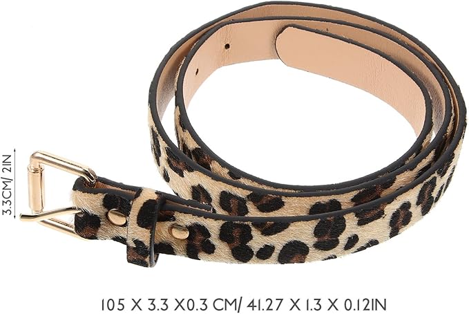 Leopard Belts for Jeans Pants Dress, Genuine Leather Belts, Vintage Chic Waist Belts for Women Men