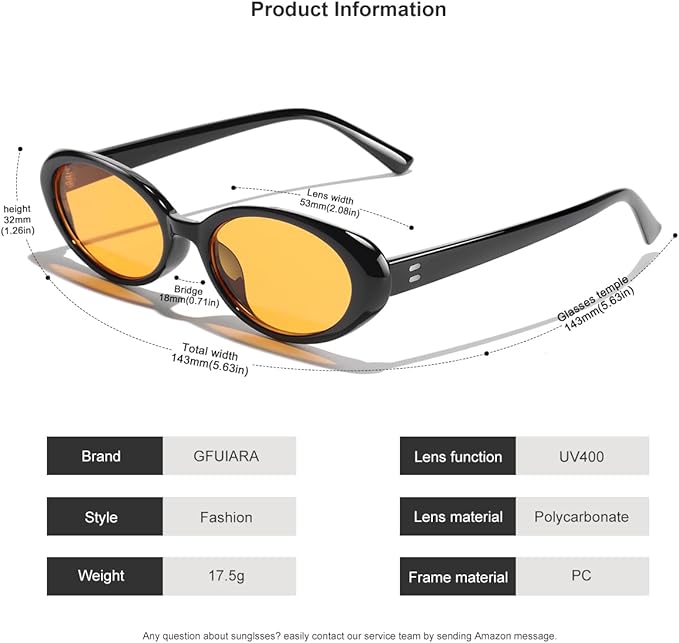 Oval Sunglasses for Women Men Fashion Small 90s Style Sun Glasses UV400