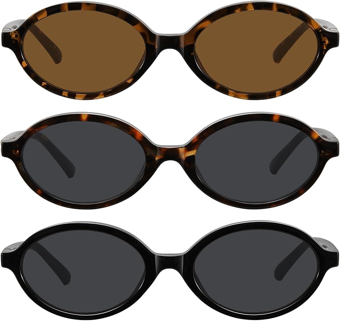 WOWSUN Retro Oval Sunglasses Womens Trendy Sun Glasses Sunnies UV400 Protection