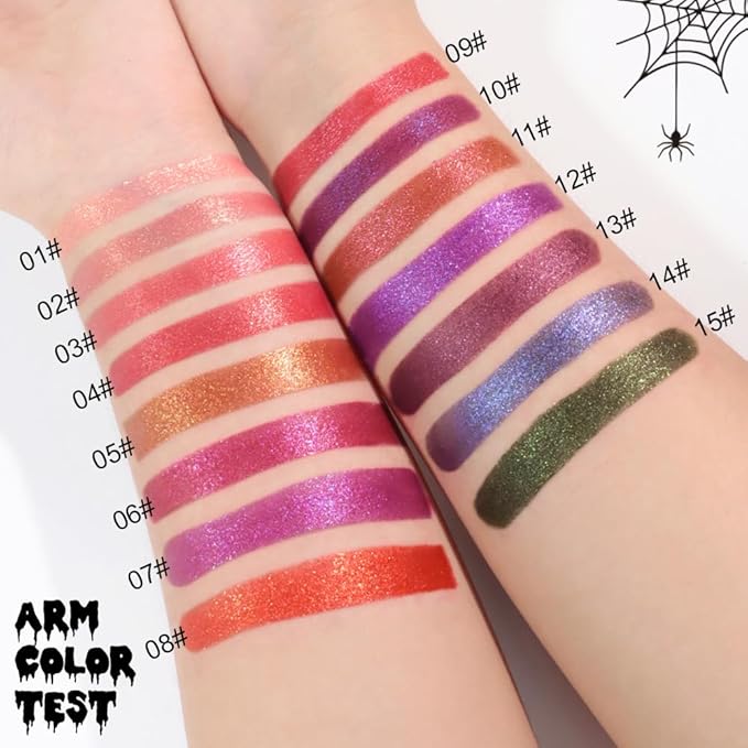 Kaely Glitter Metallic Lipstick Makeup, Shimmer Metallic Lipsticks for Women, High Pigmented Lip Gloss Long Lasting Waterproof Smudge Proof, Vegan & Cruelty-Free, 14