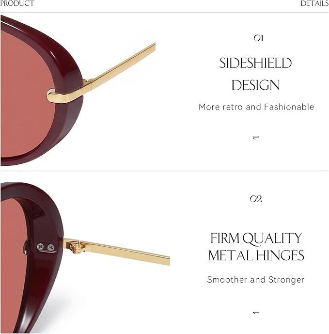 mosanana Trendy Oversized Aviator Sunglasses for Women Retro Style MS52478