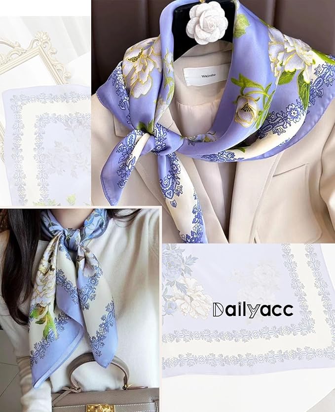 Dailyacc Hair Bandanas Scarf For Women Lightweight Fashion Neck Silk Satin Head Scarves For Sleeping Handbags Scarf