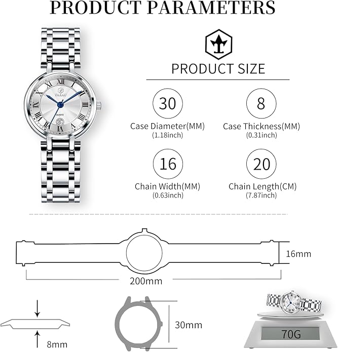 Gold Silver Two Tone Women Stainless Steel Watch Small Wrist ElegantDress Watch for Women Fashion Luxury Waterproof Day Date Analog Quartz Ladies Watches