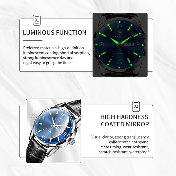 Watches for Men Adjustable Large Arabic Numerals Mens Watches Waterproof Band with Date Popular Quartz Men's Wrist Watch