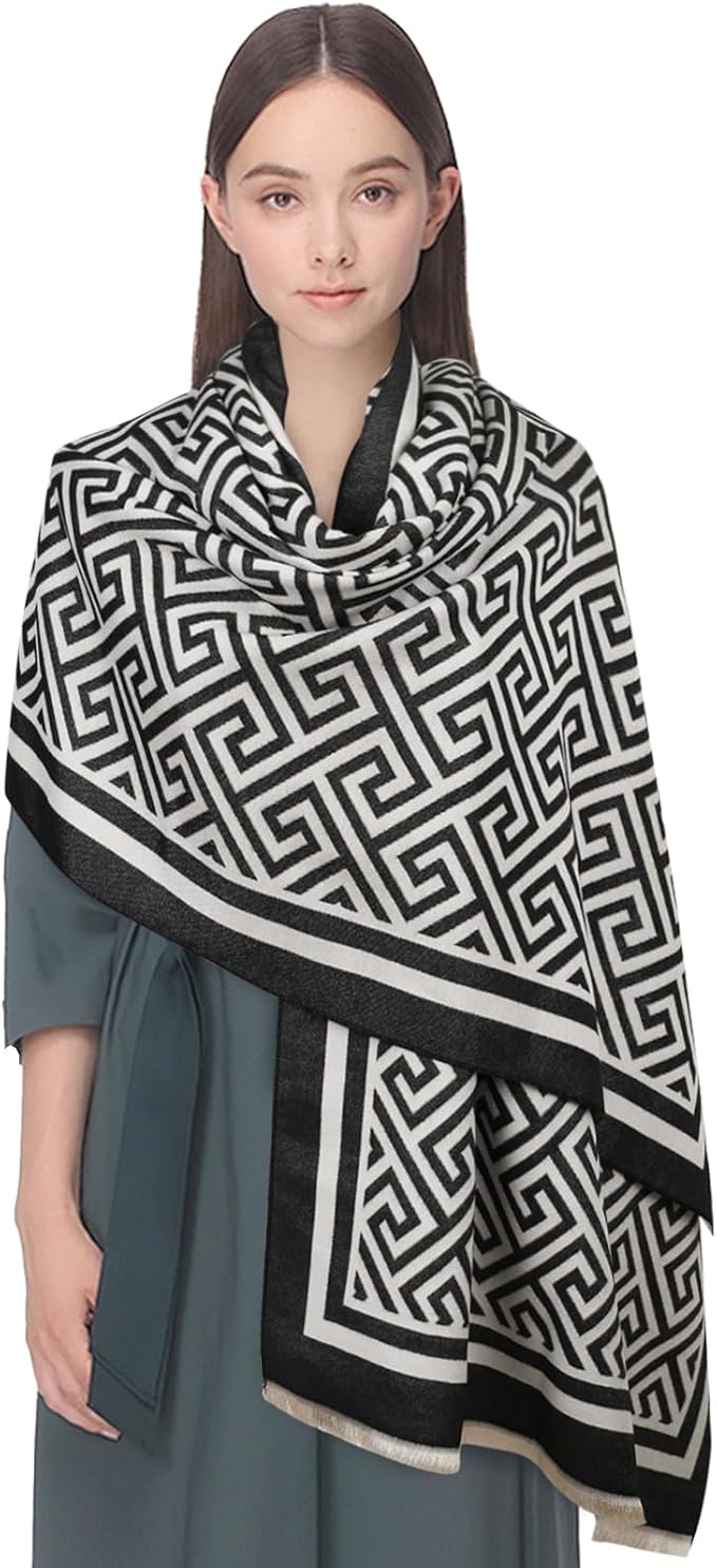 EXTREE Scarfs for Women Pashmina Silky Shawl Wrap for Evening Dressing Blanket Open Front Poncho Cape