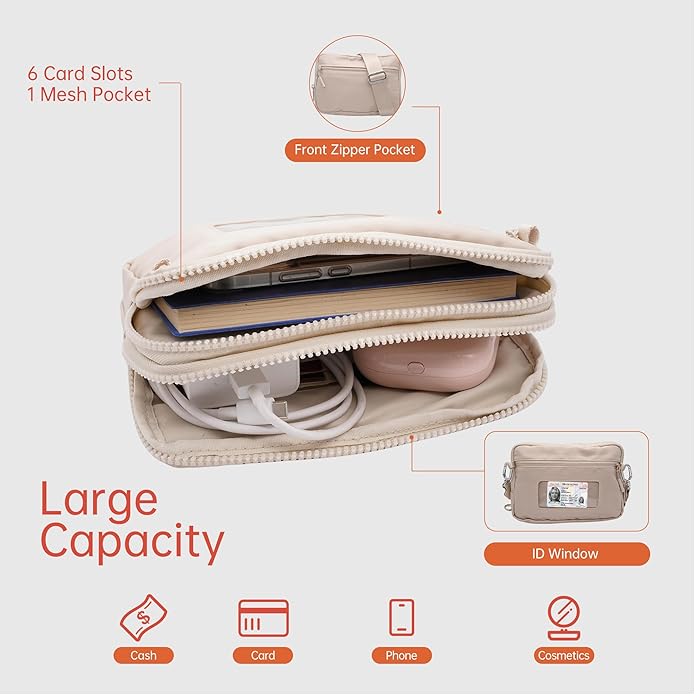Wristlet Wallets for Women Checkered Nylon Quilted Wallet Travel Crossbody Bags with 4 Zippers Coin Card Phone Holder