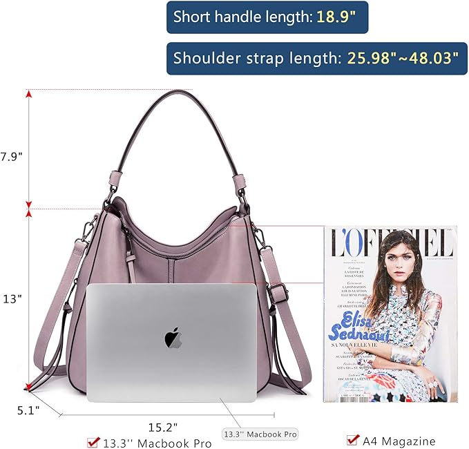 Realer Hobo Crossbody Bags for Women Designer Faux Leather Hobo Handbags Retro Large Size Shoulder Bag Bucket Purse