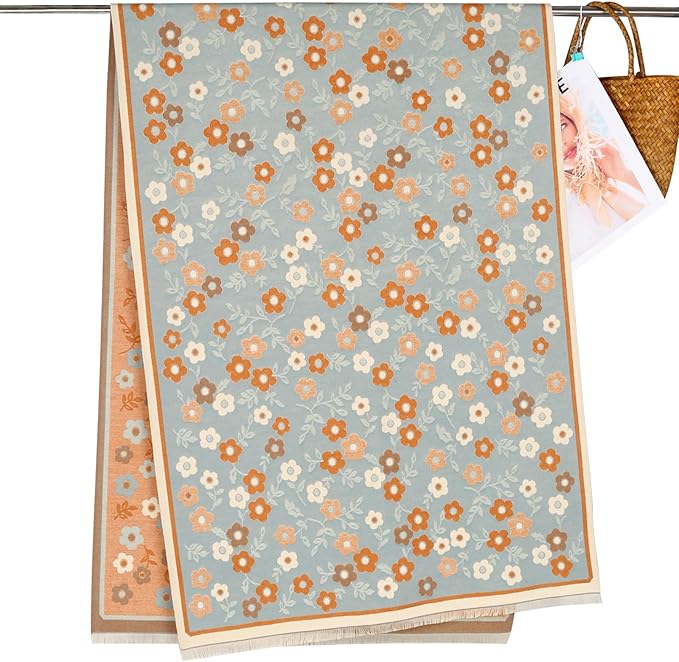 EXTREE Scarfs for Women Pashmina Silky Shawl Wrap for Evening Dressing Blanket Open Front Poncho Cape