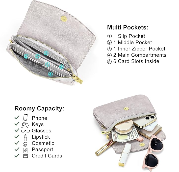 Peacocktion Small Crossbody Bags for Women Travel Wristlet Wallets Trendy Small Vegan Leather Cell Phone Purse Handbag