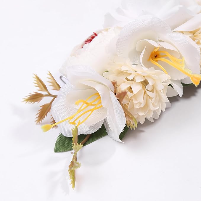 Flower Hair Clip for Women - Elegant Hair Accessory for Wedding, Party & Daily Wear (Ivory White)