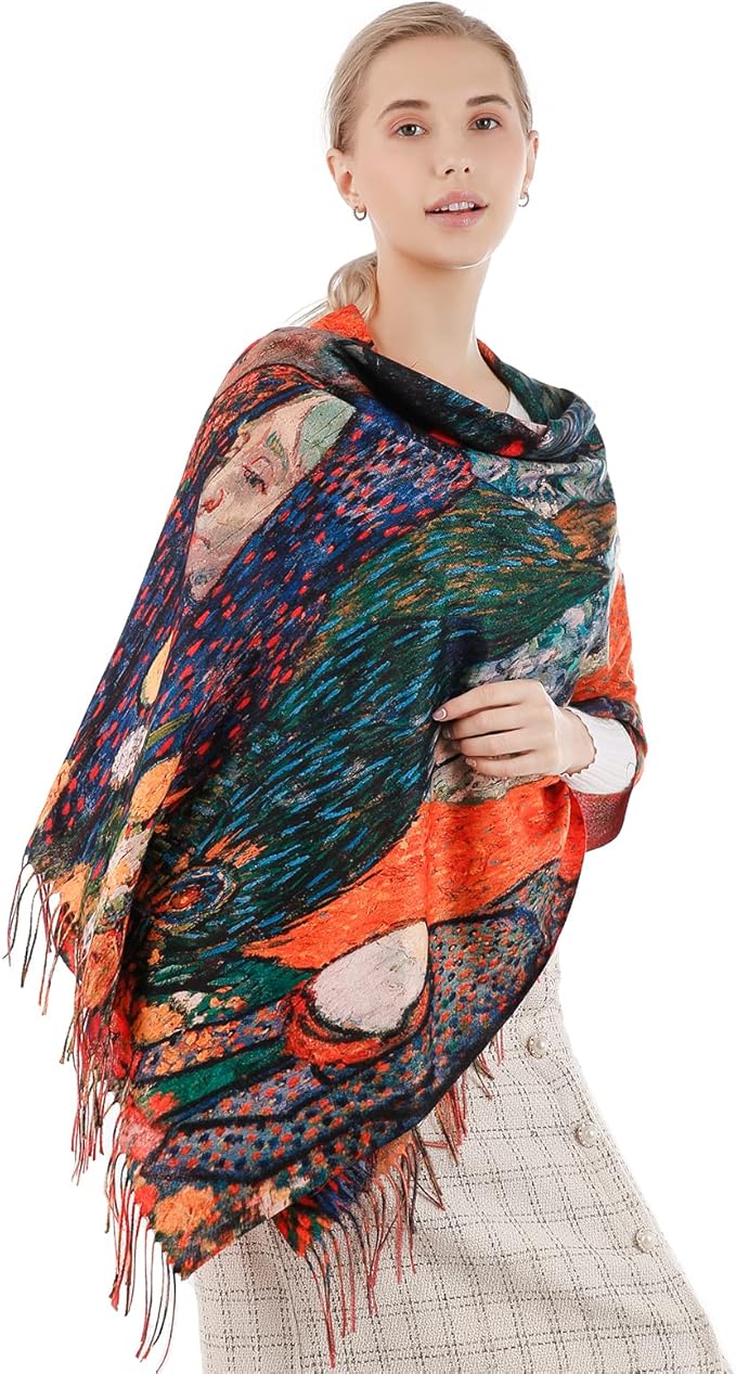 Scarf Shawl Wraps for Women Pashmina Soft Cashmere Scarf Printed Large Blanket Scarf Warm for Fall Winter