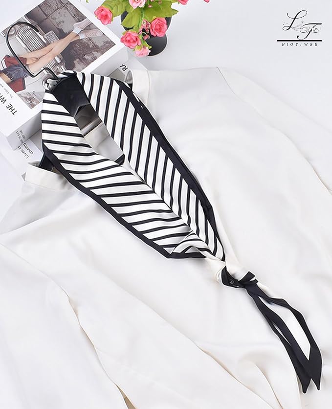 Head Scarf Hair Neck Scarves For Women Purse Bag Scarfs For Handbags Silky Long Thin Satin Headscarf Fashion