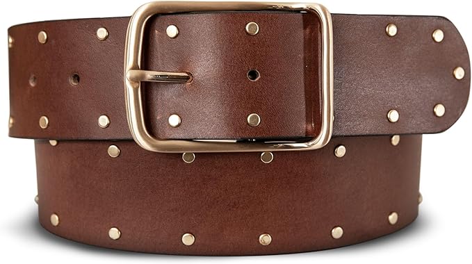 Lucky Brand womens Studded Leather Belt | Stylish | Classic | Modern | Jeans | Pants | Skirt | Dress